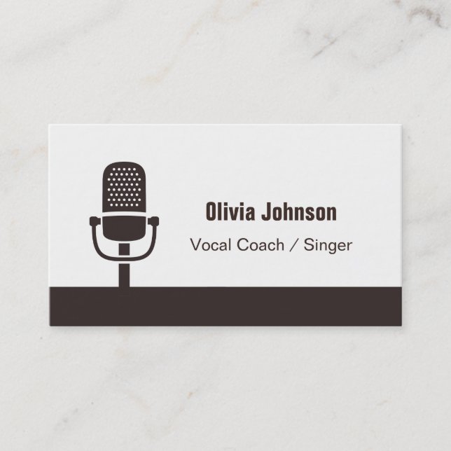 Vocal Coach Singer Microphone Icon Business Cards (Front)