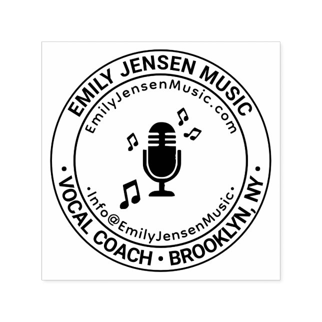Vocal Coach Voice Business Name Location URL Email Self-inking Stamp (Design)