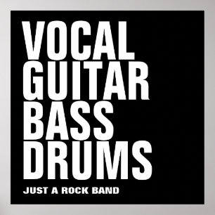 vocal, guitar, bass, drums... rock poster