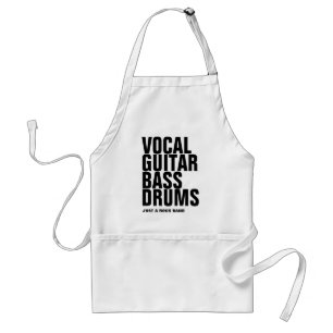 vocal, guitar, bass, drums... rock standard apron