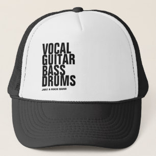 vocal, guitar, bass, drums... rock trucker hat