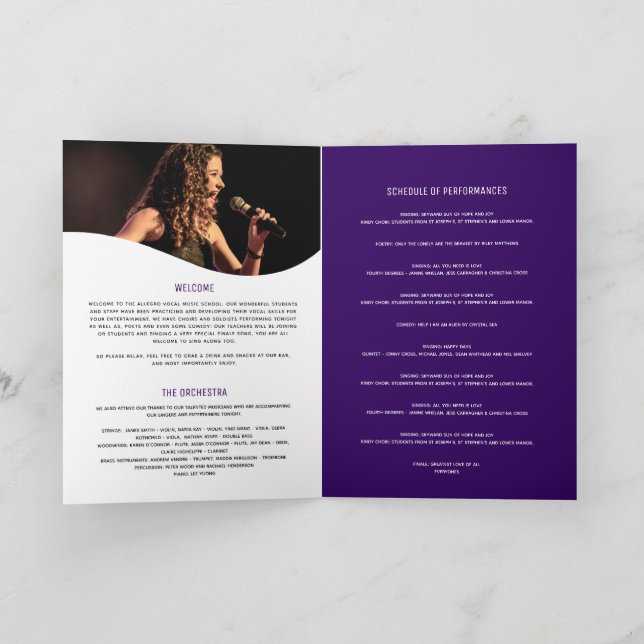Vocal musical recital evening purple microphone program (Inside)