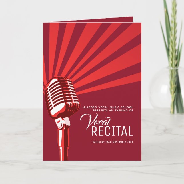 vocal musical recital evening red microphone program (Front)