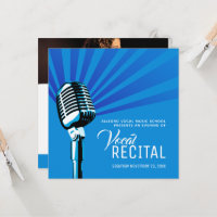 Vocal recital classic microphone music blue