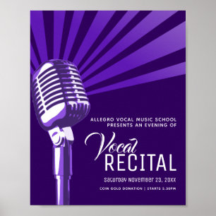 Vocal recital classic microphone music purple poster