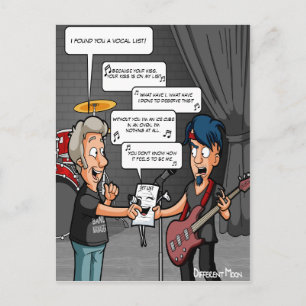 Vocalist Music Humour Funny Pun Postcard