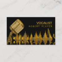 Vocalist Singer DJ Music Teacher Microphone Gold B