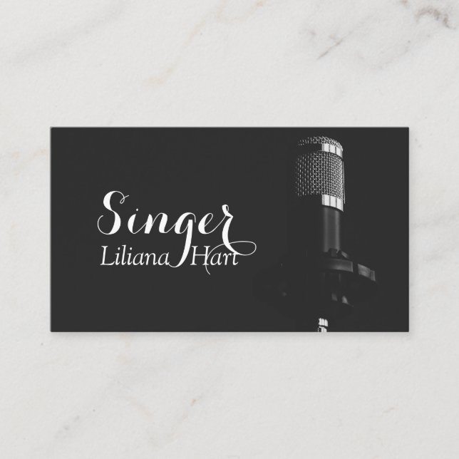 Vocalist, Singer, Music Business Card (Front)