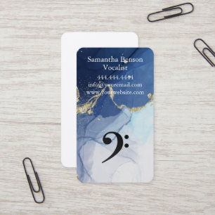 Vocalist Singer Musical Clef Logo Black White Business Card