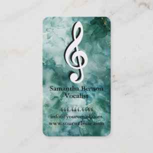 Vocalist Singer Musical Clef Logo Black White Business Card