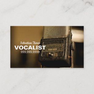 Vocalist, Singer, Performer, Music, Lessons Mic Business Card