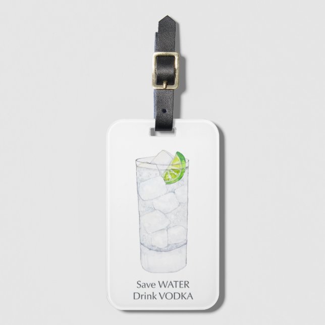 Vodka Cocktail Luggage Tag (Front Vertical)