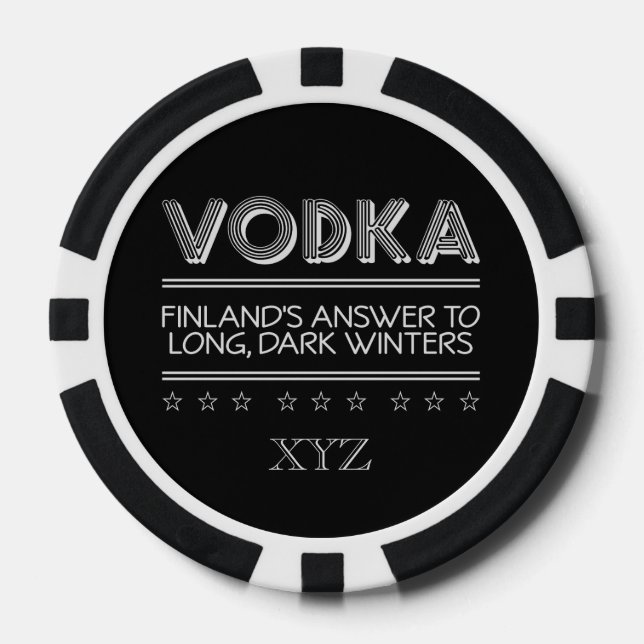 VODKA custom colour poker chips (Front)