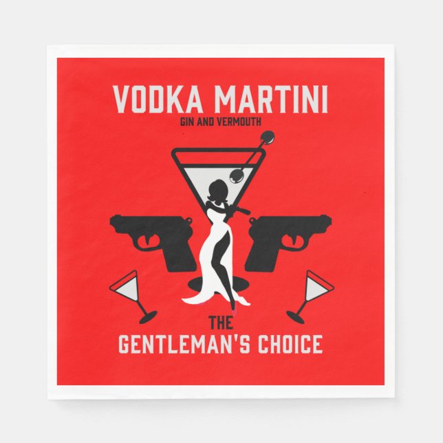 Vodka Martini Drink Gift Napkin (Front)