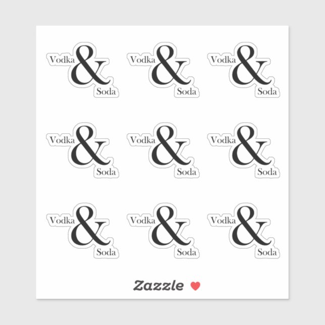 Vodka & Soda Sticker Sheet (Sheet)
