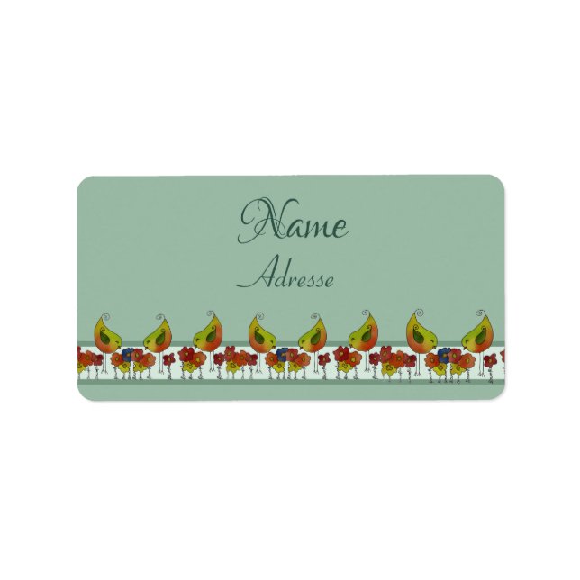 Vogelborte  adressaufkleber label (Front)