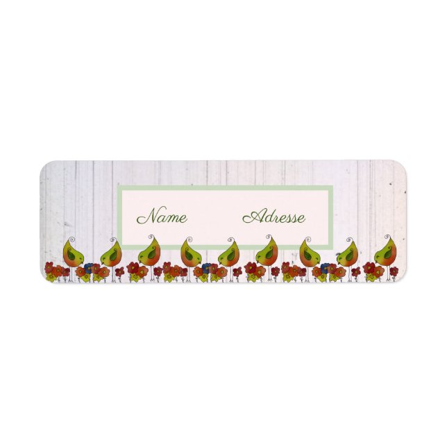 Vogelborte  return address label (Front)