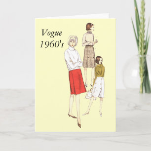 Vogue 1960s Blank greetings Card
