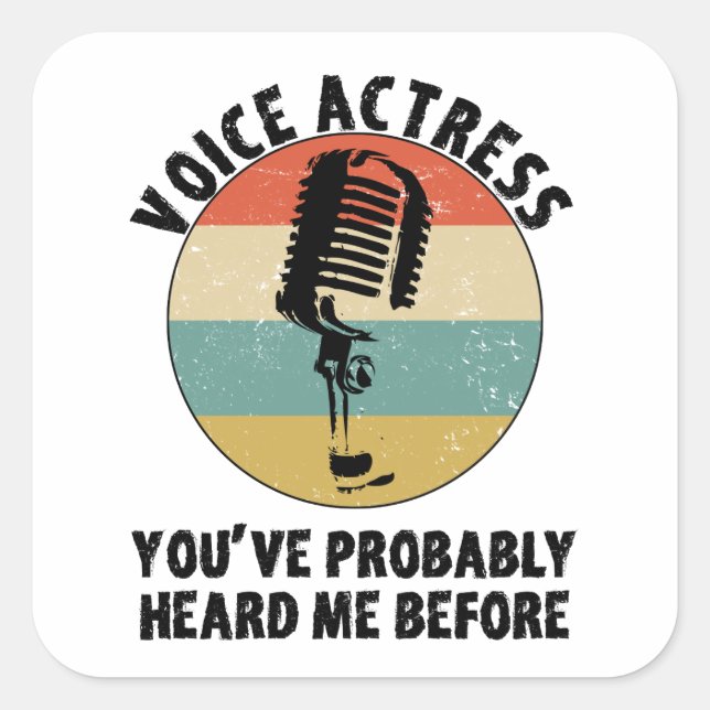 Voice Actress Dubbing Spokeswoman Sync Square Sticker (Front)
