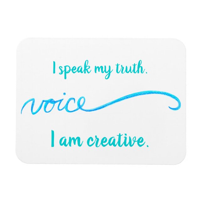 "Voice" Blue Throat Chakra Inspiring Words Magnet (Horizontal)
