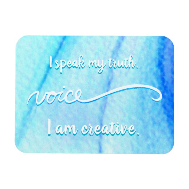 "Voice" Blue Throat Chakra Inspiring Words Magnets (Horizontal)