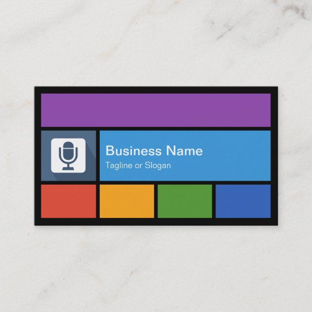 Voice Dubbing Service - Colourful Tiles Creative Business Card (Front)