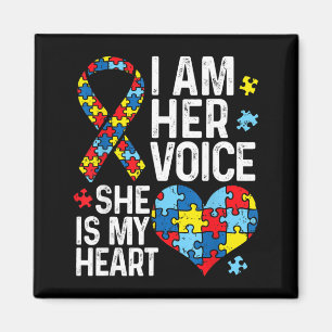 Voice Heart Autism Awareness Month Girls Mum Magnet