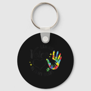 Voice Heart Autism Awareness Mum Son Key Ring