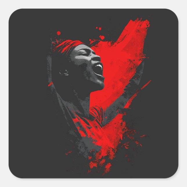 Voice in Red Square Sticker (Front)
