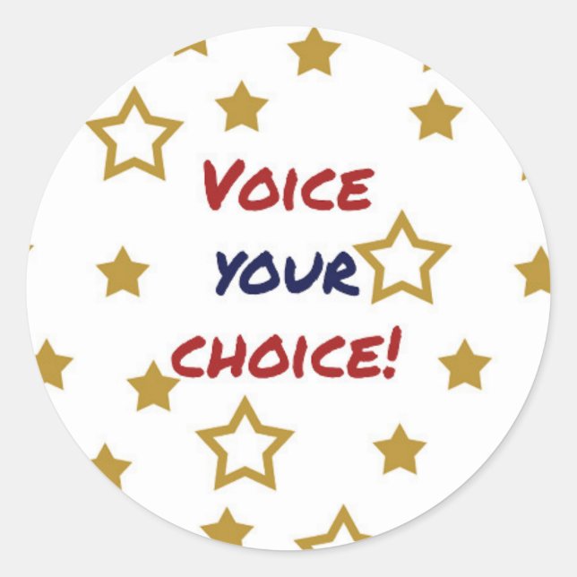Voice your choice political election classic round sticker (Front)