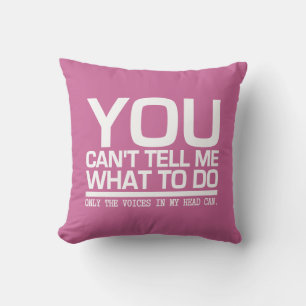 VOICES IN MY HEAD custom throw pillow