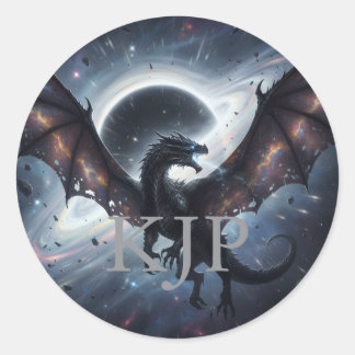 Void Dragon sticker with custom Initials