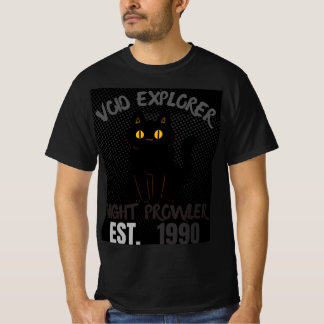 Void Explorer Night Prowler Black Cat Graphic T-Shirt