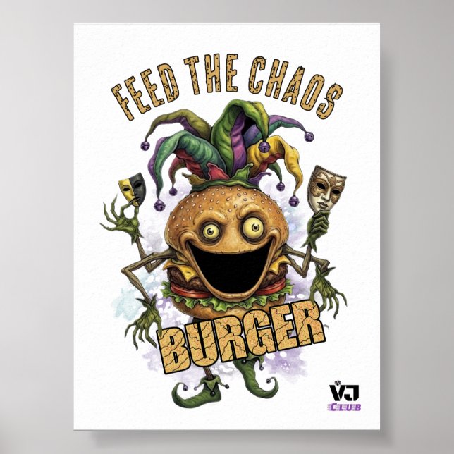 Void Jester Friend Burger white Poster (Front)