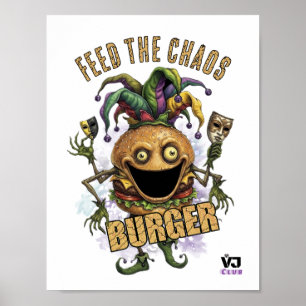 Void Jester Friend Burger white Poster