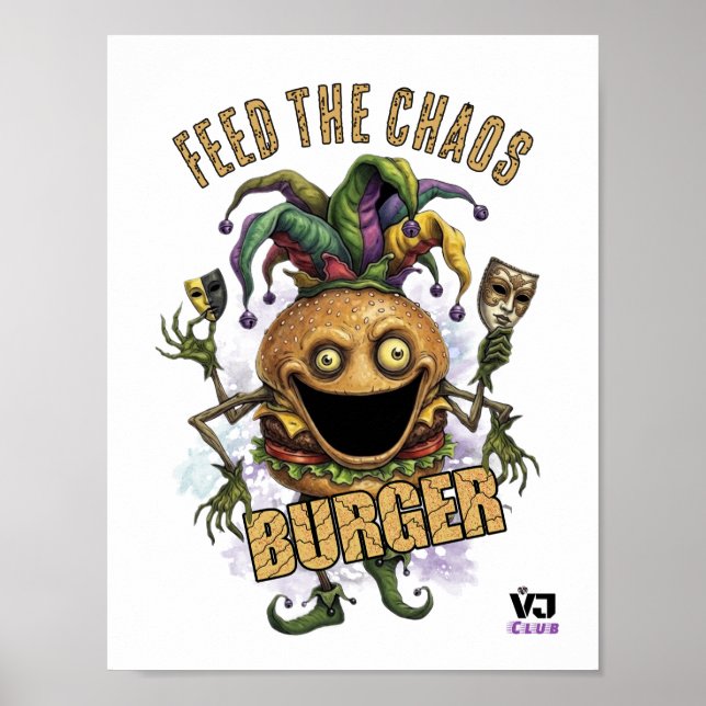 Void Jester Friend Burger white Poster (Front)