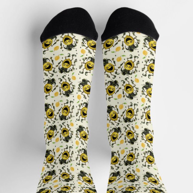 Void Jester Friend Lemon pattern Socks (Top)