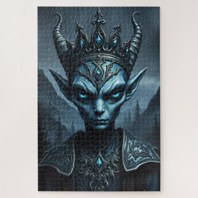 Void King Fantasy Puzzle Dark Elven Ruler Portrait (Vertical)