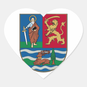 Vojvodina grb, coat of arms heart sticker