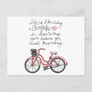 vol25 life is like riding a bicycle postcard