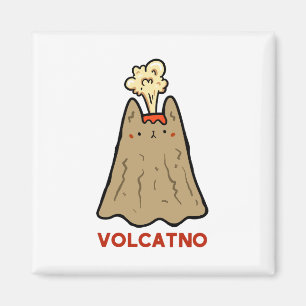 Vol-cat-no Cute Cat Pun Magnet