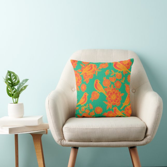 Vol Soft Pink 🌸 Floral Bird Cushion (Chair)