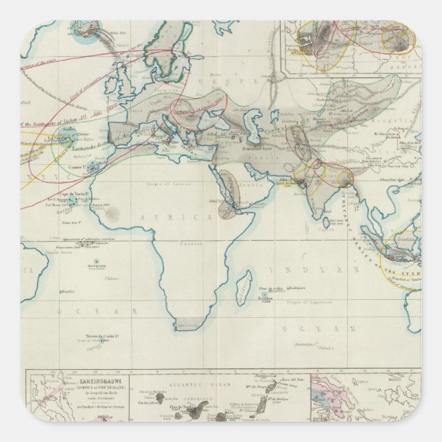 Volcanic action square sticker (Front)