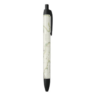 Volcanic Activity Map Black Ink Pen