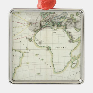 Volcanic Activity Map Metal Tree Decoration