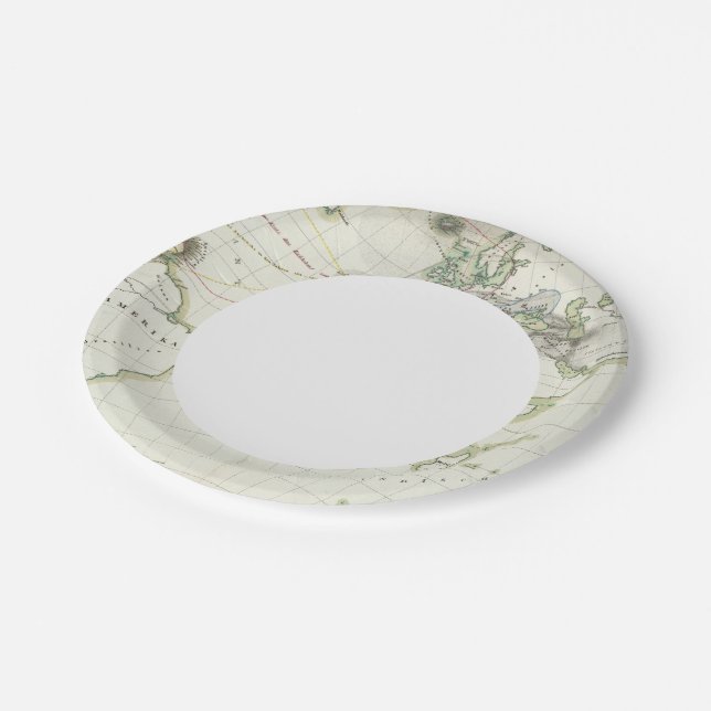 Volcanic Activity Map Paper Plate (Angled)