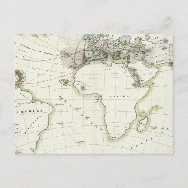 Volcanic Activity Map Postcard (Front)