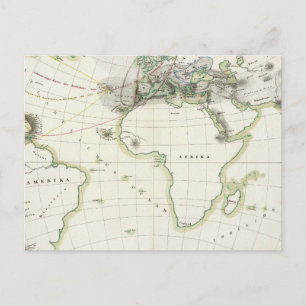 Volcanic Activity Map Postcard