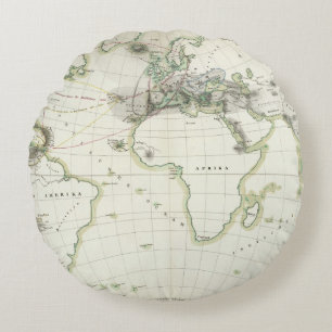 Volcanic Activity Map Round Cushion