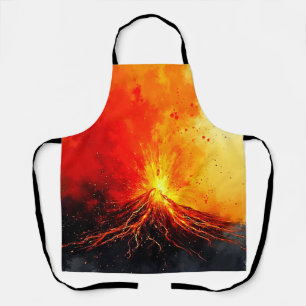 Volcanic Eruption Abstract Art Apron